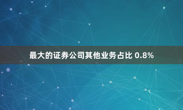 最大的证券公司其他业务占比 0.8%
